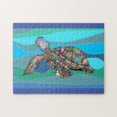 Kleurrijk en tropisch Zee Turtle Jigzaag Puzzle Legpuzzel (Horizontaal)