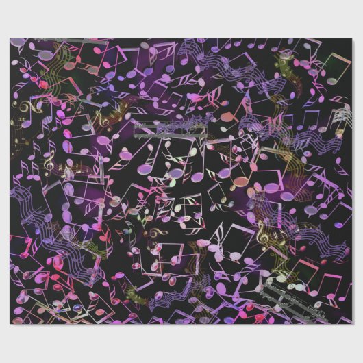 Kleurrijk en vaag Muzieknoten Verpakkingspapier Cadeaupapier (Vlak)