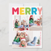 Kleurrijk en Vrolijk Jaar In Review Verticaal 3 Fo Feestdagenkaart (Voorkant)