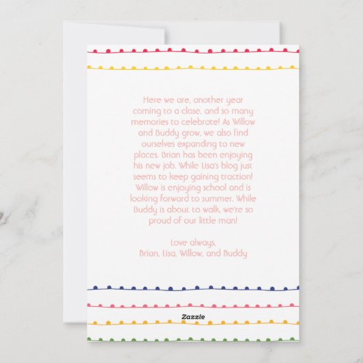 Kleurrijk en Vrolijk Jaar In Review Verticaal 3 Fo Feestdagenkaart (Achterkant)