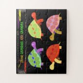 Kleurrijk en vun schildpad design van grootouders legpuzzel (Verticaal)