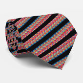 Kleurrijk en zwart gestreept stropdas (Opgerold)