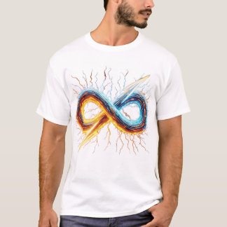 Kleurrijk Energie Stroom Grafisch Heren T-Shirt