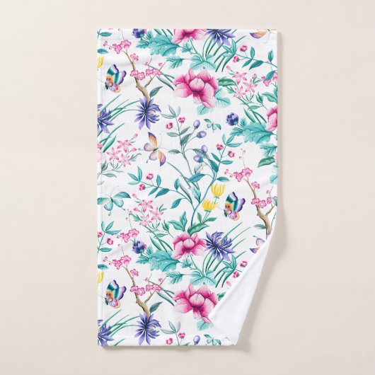 Kleurrijk Engels patroon van tuinbloemen Bad Handdoek (Handdoek)