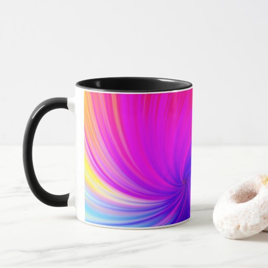 Kleurrijk esthetisch patroon mok (Met donut)