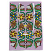 Kleurrijk Ests traditioneel bloempatroon Medium Cadeauzakje (Achterkant)