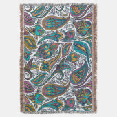 Kleurrijk Etnisch  Bloemen Paisley Patroon Deken (Voorkant Verticaal)