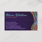 Kleurrijk etnisch handgetekend Ornament Visitekaartje (Achterkant)