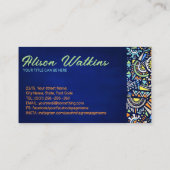 Kleurrijk etnisch handgetekend Ornament Visitekaartje (Achterkant)