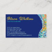 Kleurrijk etnisch handgetekend Ornament Visitekaartje (Achterkant)