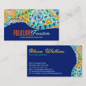 Kleurrijk etnisch handgetekend Ornament Visitekaartje (Voorkant / Achterkant)