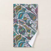 Kleurrijk etnisch paisleypatroon bad handdoek (Handdoek)