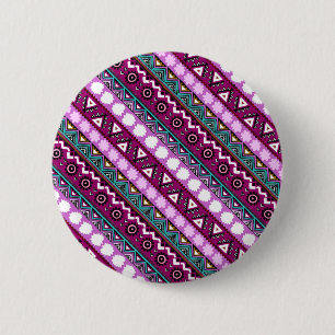 Kleurrijk etnisch patronen ontwerp muismat ronde button 5,7 cm