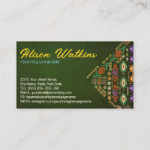 Kleurrijk etnisch Patroon Ornament Visitekaartje (Achterkant)