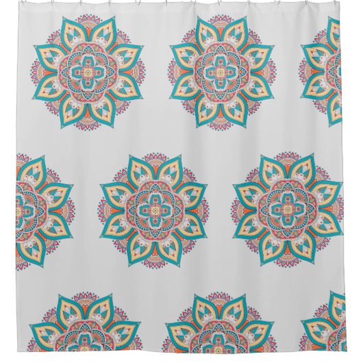 Kleurrijk etnisch patroon van de Marokkaanse manda Douchegordijn (Voorkant)