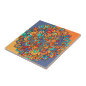 Kleurrijk etnisch patroon van de Marokkaanse manda Tegeltje (Zijkant)