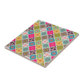 Kleurrijk etnisch patroon van de Marokkaanse manda Tegeltje (Zijkant)