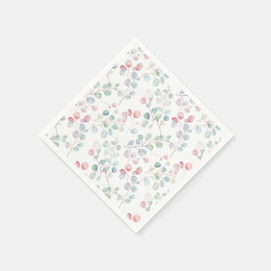 Kleurrijk Eucalyptus gebladerte papier Servet (Hoek)