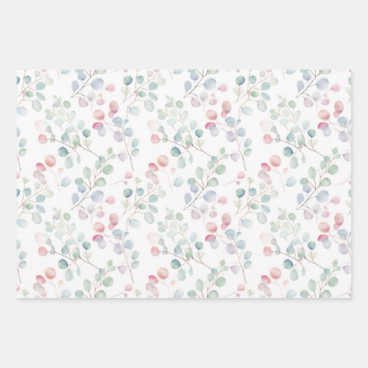 Kleurrijk Eucalyptusblad Inpakpapier Vel (Voorkant 3)