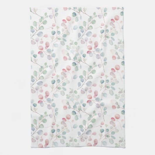 Kleurrijk Eucalyptusblad Theedoek (Verticaal)