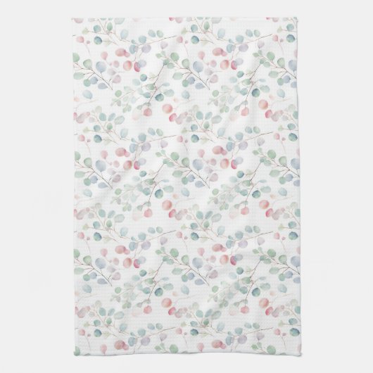 Kleurrijk Eucalyptusblad Theedoek (Verticaal)