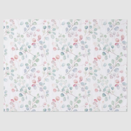 Kleurrijk Eucalyptusloof  Tissuepapier (Voorkant)