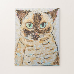Kleurrijk Excentriek Kattenportret Legpuzzel