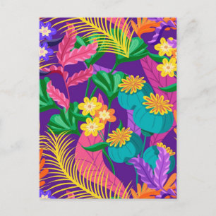 Kleurrijk Exotisch Bloemmotief-23148 Briefkaart