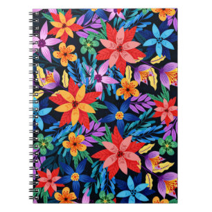 Kleurrijk Exotisch Bloemmotief-68578 Notitieboek