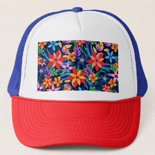 Kleurrijk Exotisch Bloemmotief-68578 Trucker Pet