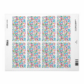 Kleurrijk Exotisch Bloemmotief Etiket (Full Sheet)