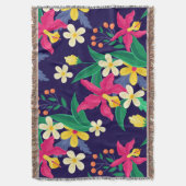 Kleurrijk Exotisch Bloempatroon-23021 Deken (Voorkant Verticaal)