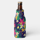 Kleurrijk Exotisch Bloempatroon-23021 Flesjeskoeler (Fles Voorkant)