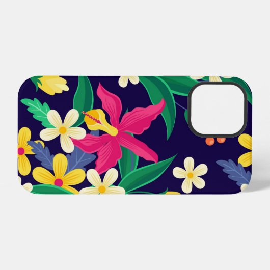 Kleurrijk Exotisch Bloempatroon-23021 iPhone Hoesje (Achterkant horizontaal)