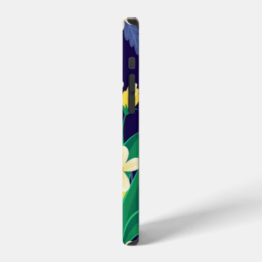 Kleurrijk Exotisch Bloempatroon-23021 iPhone Hoesje (Linkerkant)