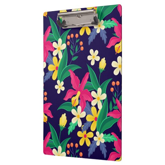 Kleurrijk Exotisch Bloempatroon-23021 Klembord (Links)