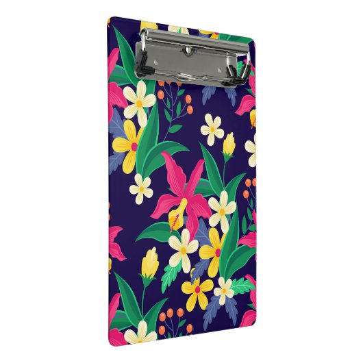 Kleurrijk Exotisch Bloempatroon-23021 Mini Klembord (Schuin)
