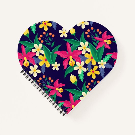 Kleurrijk Exotisch Bloempatroon-23021 Notitieboek (Voorkant)