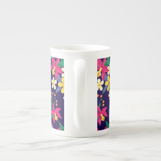 Kleurrijk Exotisch Bloempatroon-23021 Porselein Kop (Achterkant)