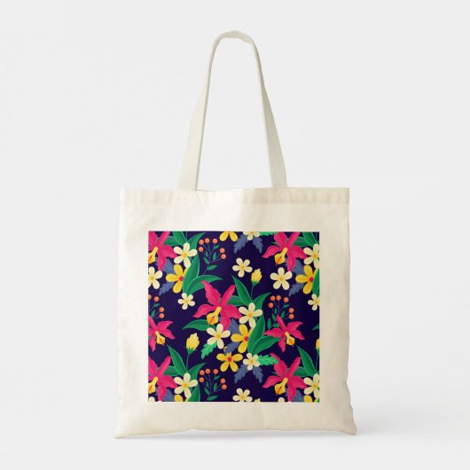 Kleurrijk Exotisch Bloempatroon-23021 Tote Bag (Achterkant)