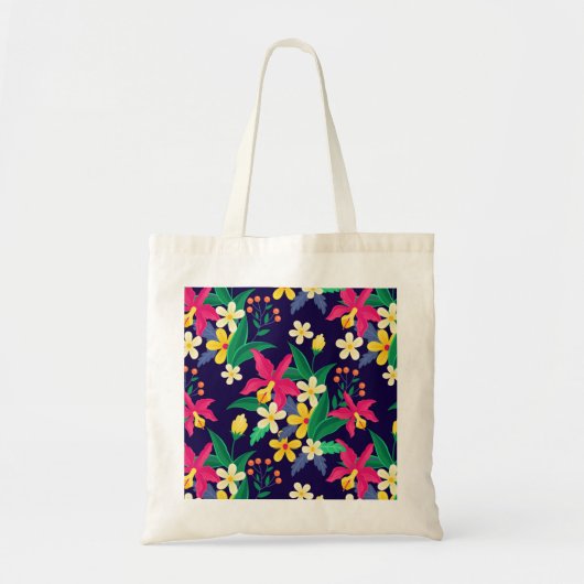 Kleurrijk Exotisch Bloempatroon-23021 Tote Bag (Voorkant)