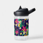 Kleurrijk Exotisch Bloempatroon-23021 Waterfles (Links)