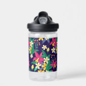 Kleurrijk Exotisch Bloempatroon-23021 Waterfles (Voorkant)