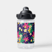 Kleurrijk Exotisch Bloempatroon-23021 Waterfles (Achterkant)