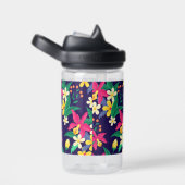 Kleurrijk Exotisch Bloempatroon-23021 Waterfles (Rechts)