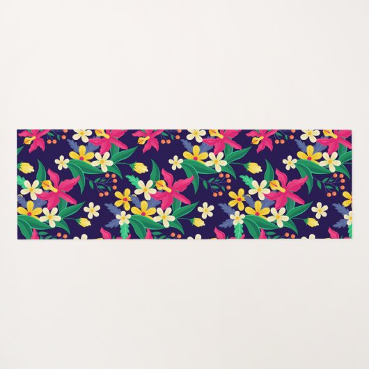 Kleurrijk Exotisch Bloempatroon-23021 Yogamat (Achterkant (horizontaal))