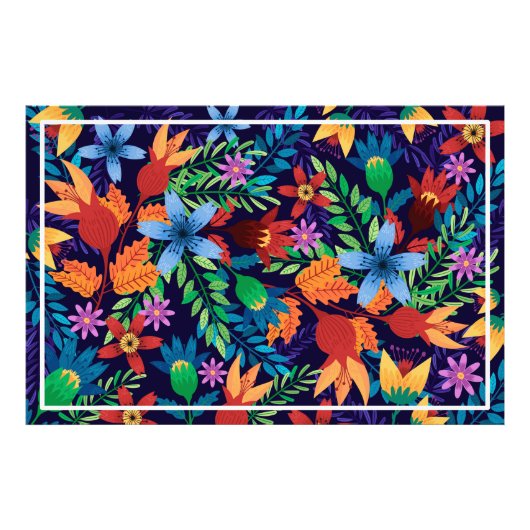 Kleurrijk Exotisch Bloempatroon-32436 Foto Afdruk (Voorkant)