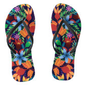 Kleurrijk Exotisch Bloempatroon-32436 Teenslippers (Voetbed)
