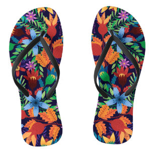 Kleurrijk Exotisch Bloempatroon-32436 Teenslippers