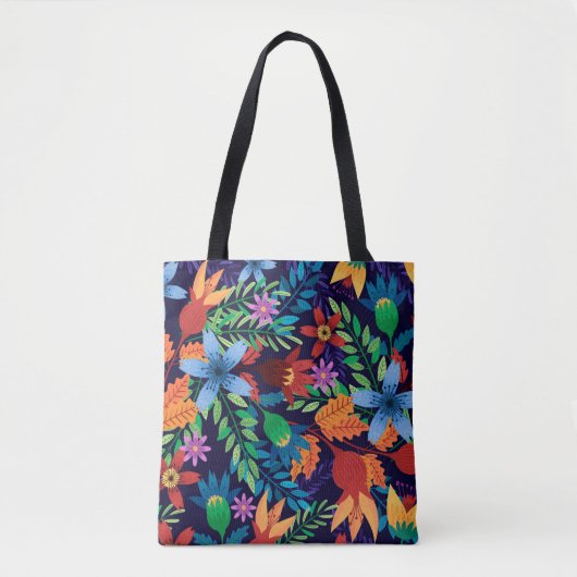 Kleurrijk Exotisch Bloempatroon-32436 Tote Bag (Voorkant)
